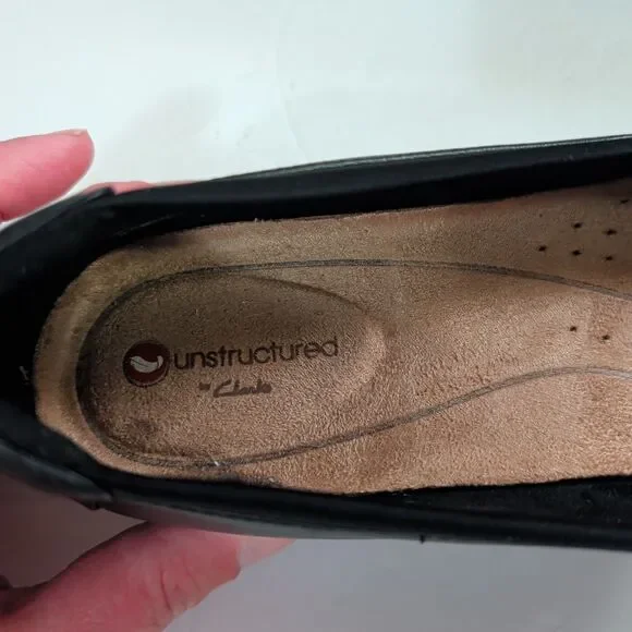 (2) Pair of Clarks,Bendables Women Brown Leather Slip 7M, Black Unstructured 7.5 - Picture 14 of 16